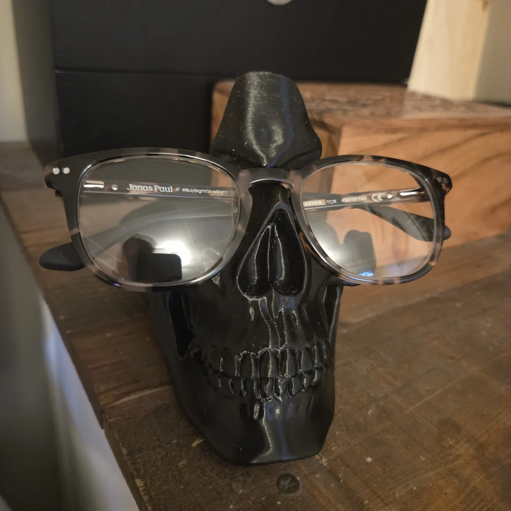 Black Skull Glasses Holder, Jewelry Organizer - Decorative Ring & Earring Holder